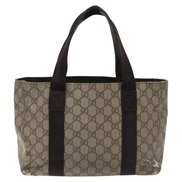 GUCCI GG Supreme Tote Bag PVC Beige Auth - Picture 3 of 16